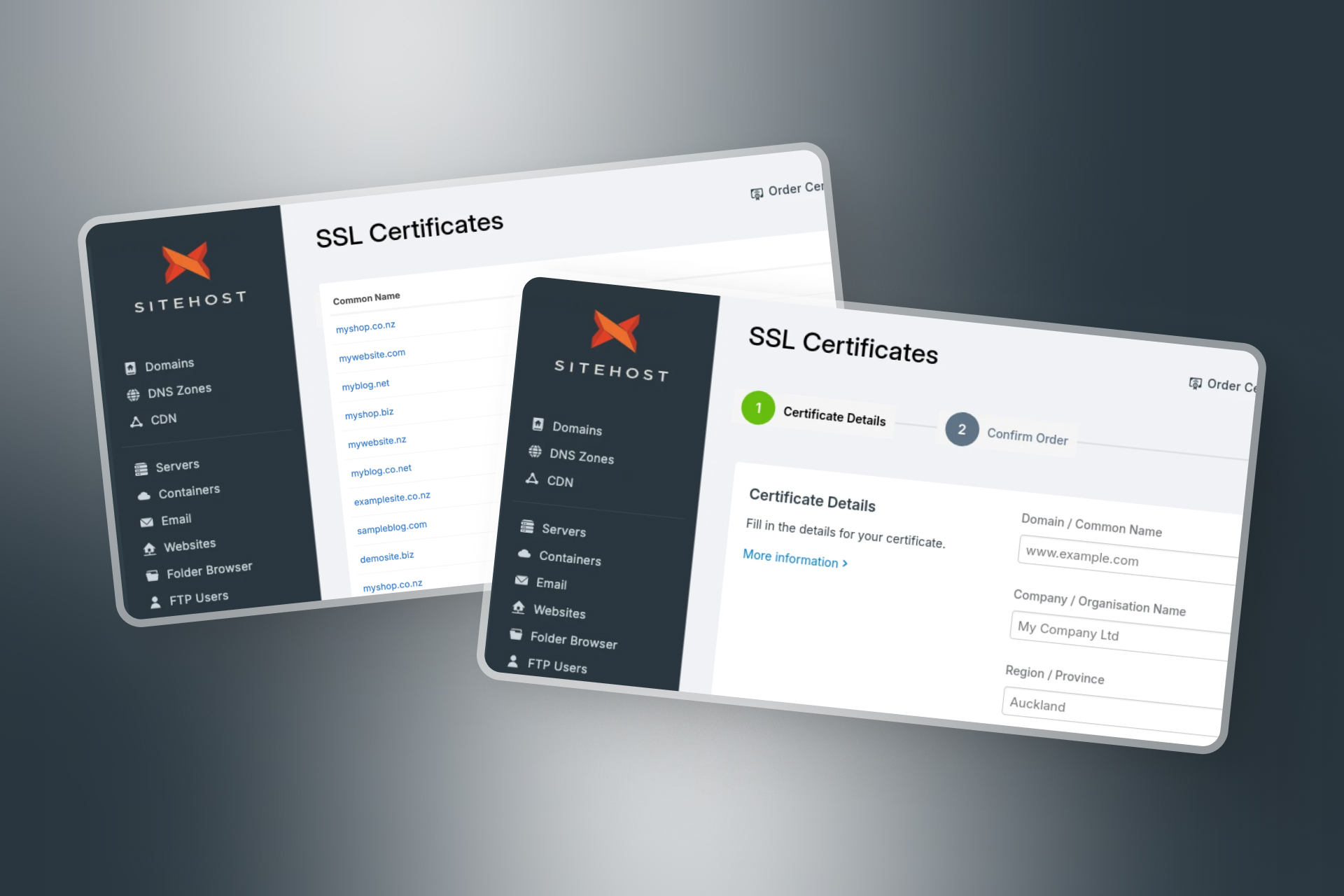Custom SSL Certificates in the SiteHost Control Panel