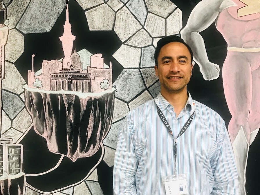 Te Omeka in the SiteHost office.