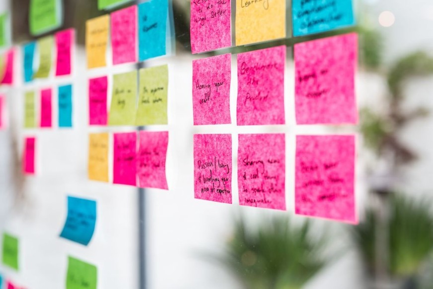 The Space InBetween - planning on post-it notes.